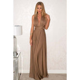 Women's Multiway Wrap Convertible Dress Boho Maxi Club Red Dress - Acapparelstore